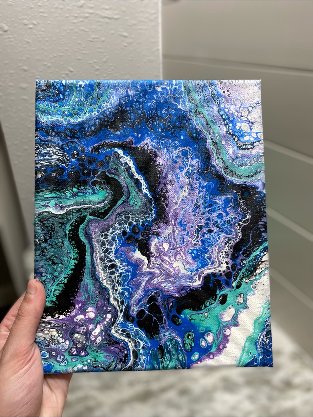 Abstract Blue & Metallic Purple Canvas Art